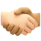 Handshake- Light Skin Tone- Medium Skin Tone emoji on Facebook